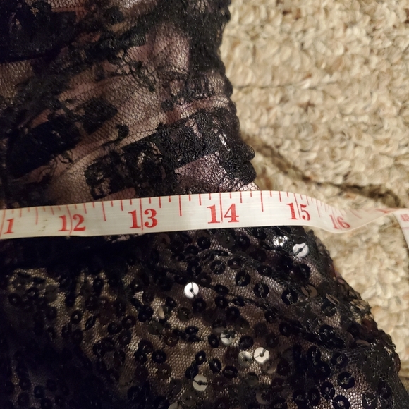 Masquerade Black and Pink Sequins Ruffle Dress - Picture 9 of 10